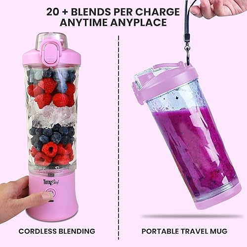 Miniatura 3 de Total Chef Portable Blender - For Smoothies & Protein Shakes, USB Rechargeable Cordless Mini Travel Mixer, Personal Juicer, Ice Crusher, Blender