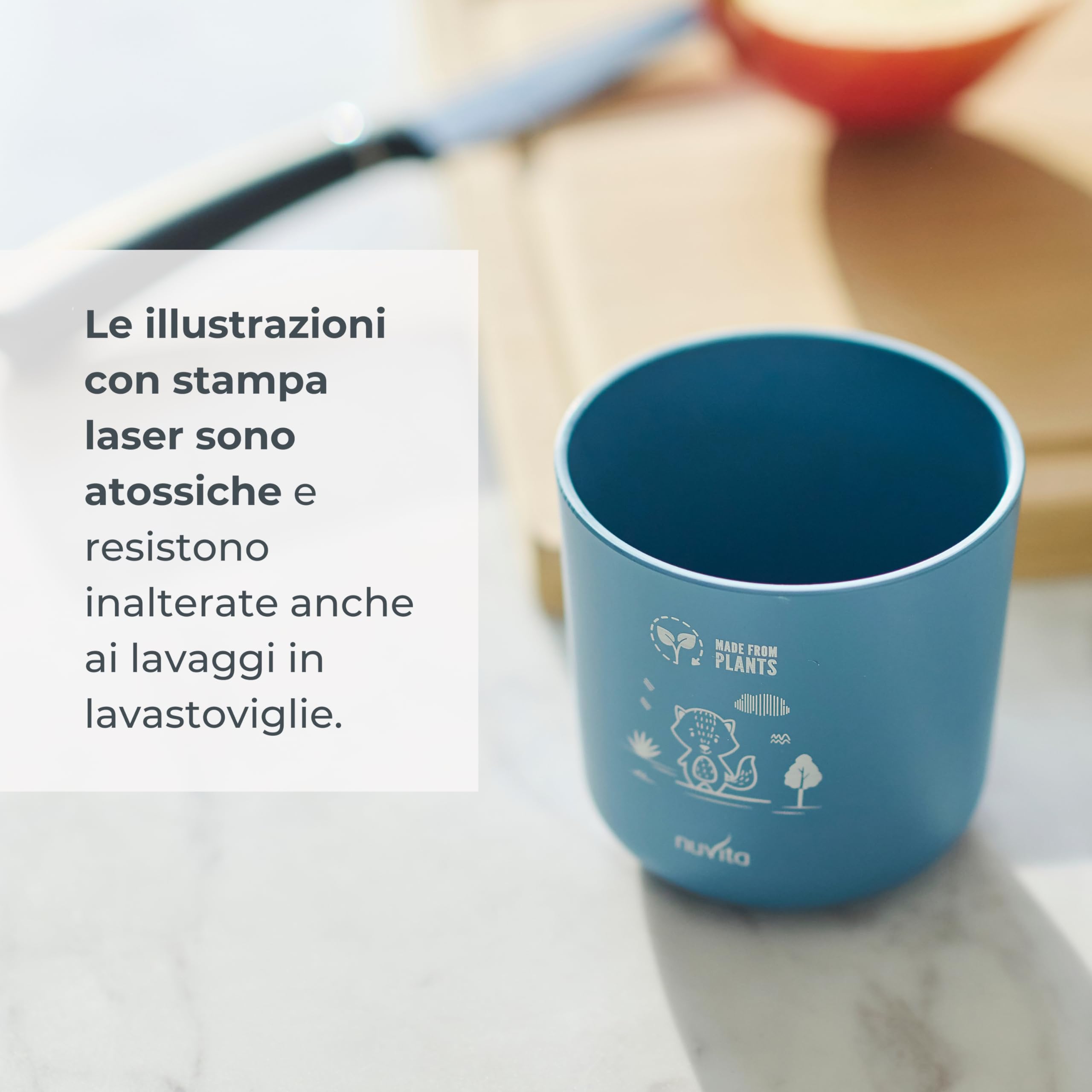 Nuvita 8465 Set Pappa in Bioplastica – Piattino, Ciotola, Tazza e Posate in PLA Biodegradabile – Lavabile in Lavastoviglie, adatto per Microonde, Atossico, Senza BPA e Ftalati – 6 Mesi+ - English Rose