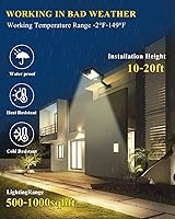 Vista 4 de Solar Street Light Outdoor, 20000LM 6500K Waterproof Motion Sensor LED Solar Powered Flood Light with Remote Control,Dusk to Dawn Commercial Area