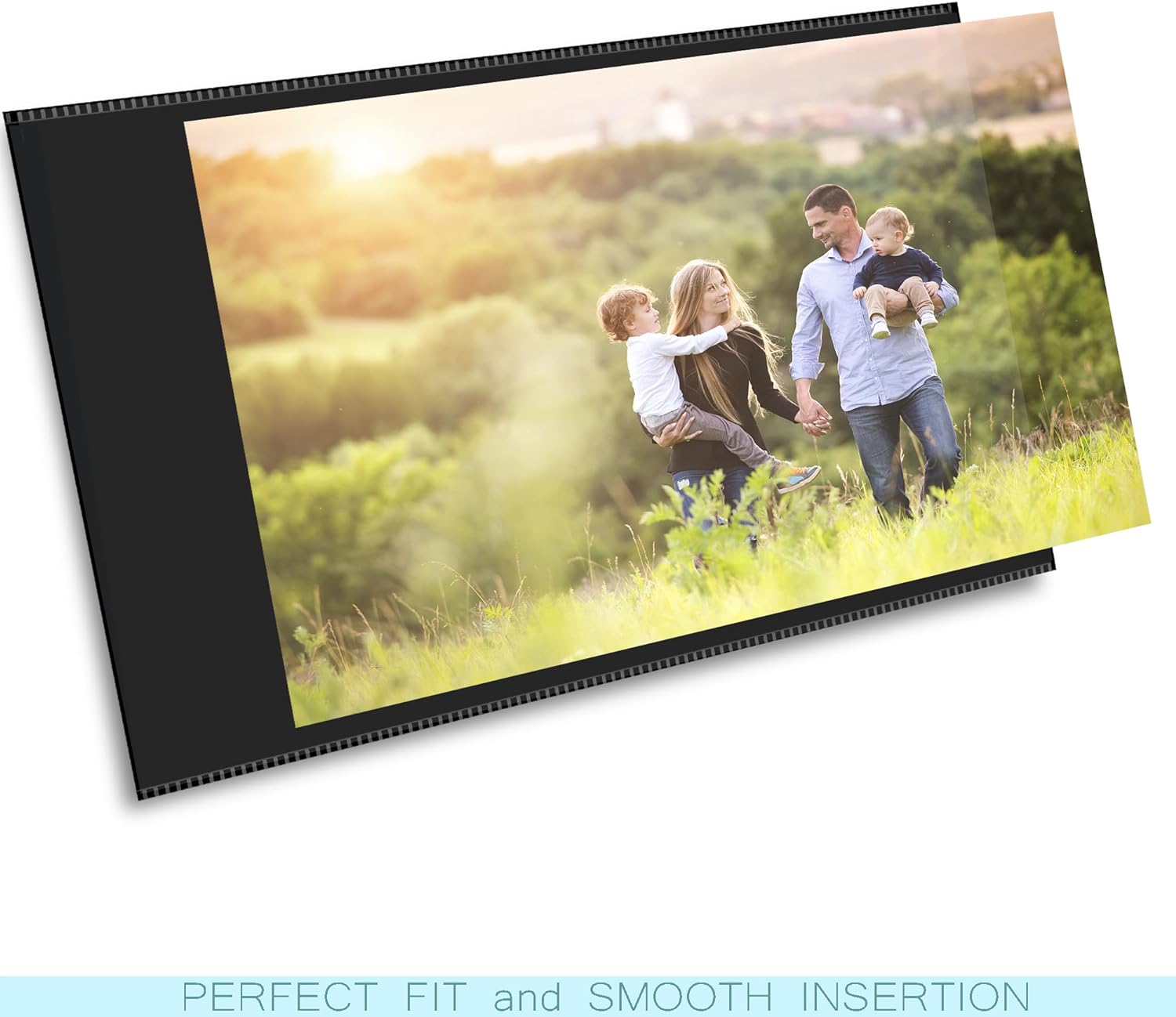 10 Pack 4"x6" Premium Super Slim Magnetic Picture Pockets Frames with Black Holds 4 x 6 inches Photo for Refrigerator | NEW VERSION | EASE of INSERTING