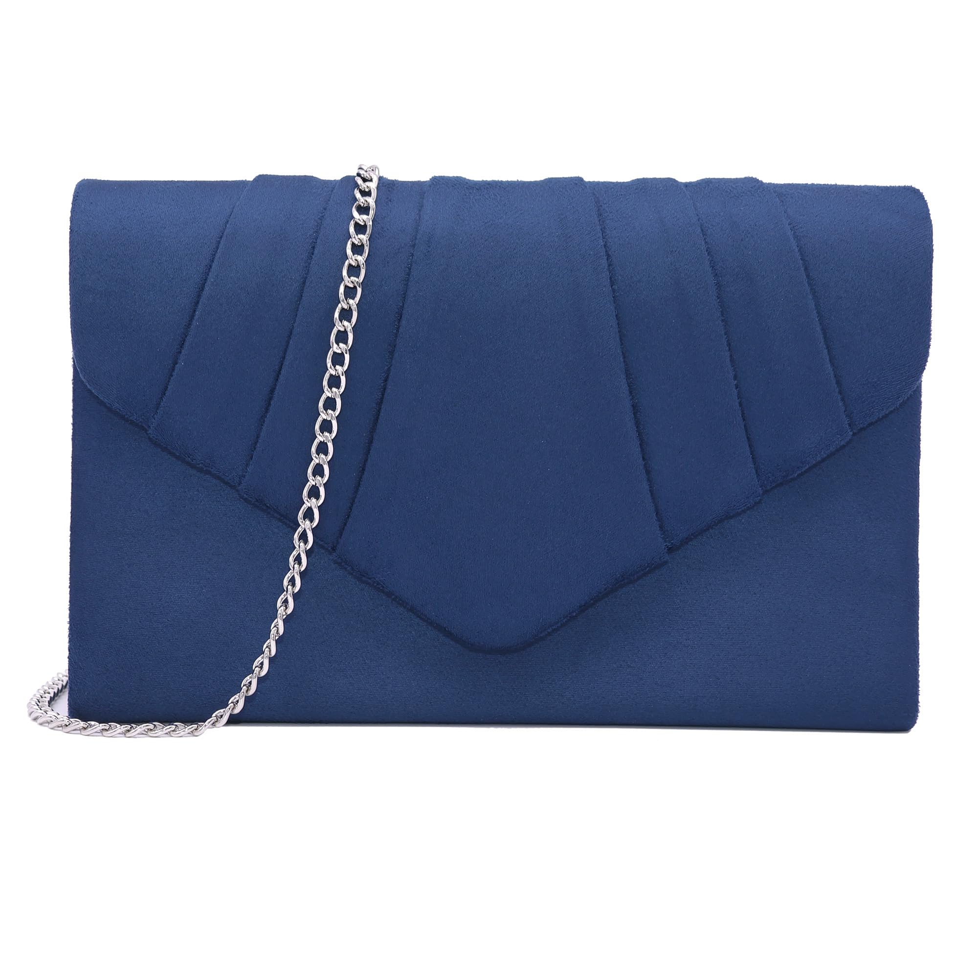 Women Clutch Bag Suede Pleated Envelope Bag Stylish Evening Bag