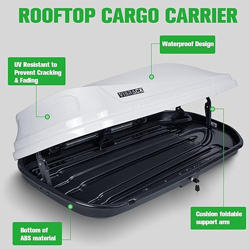 Miniatura 3 de Gxcevsou Caja de carga grande para techo, techo rígido con llaves de seguridad, caja de carga impermeable para techo, 62 pulgadas de largo x 31