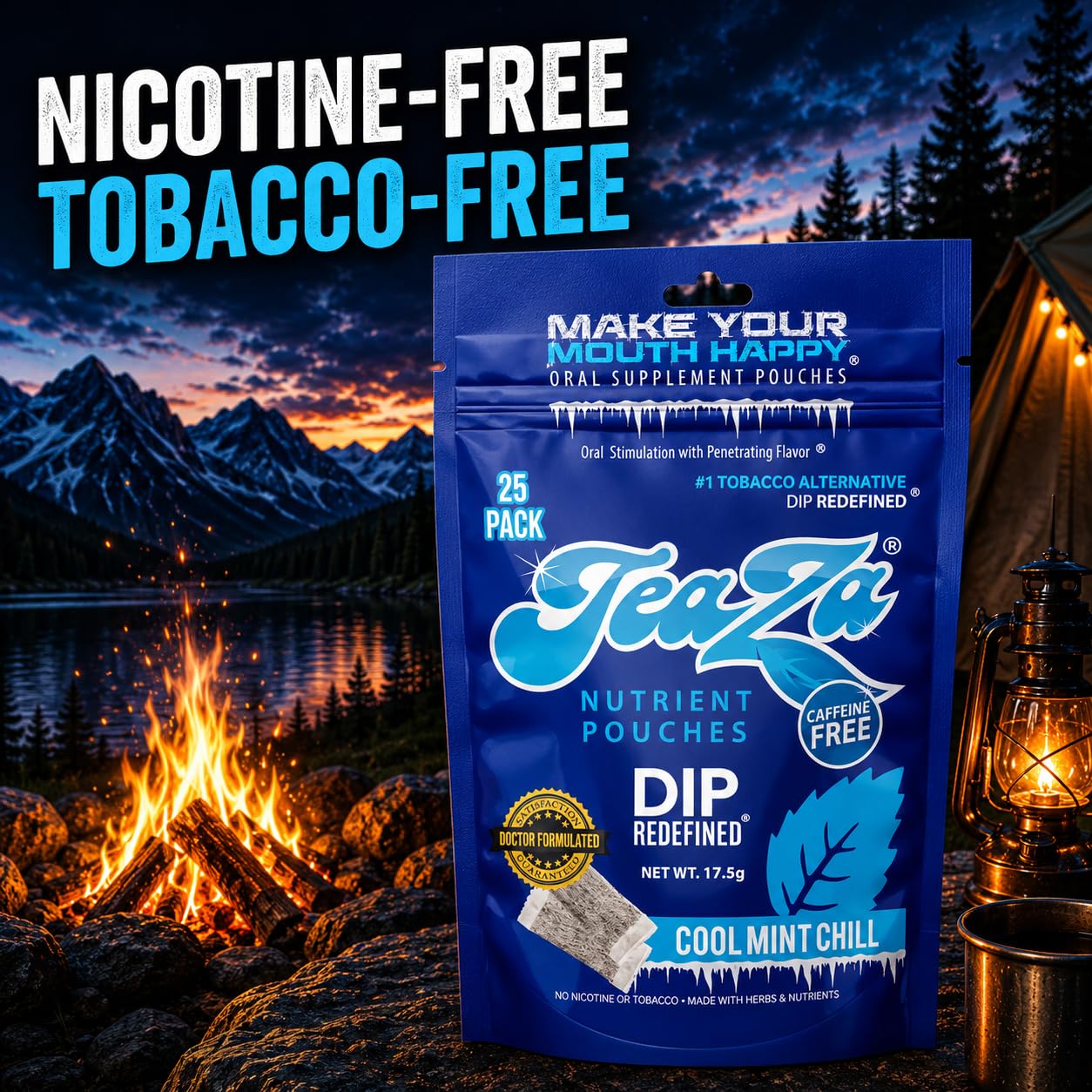 TeaZa Energy Pouches Cool Mint Chill- Nicotine Alternative - 2 Bags — Amazon image 4