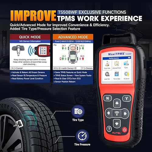 Miniatura 9 de Autel MaxiTPMS TS508WF TPMS Herramienta de reaprendizaje, WiFi 2025 Ver. de TS508 TS501 TS408S TS601, activar/volver a aprender/diagnosticar todos