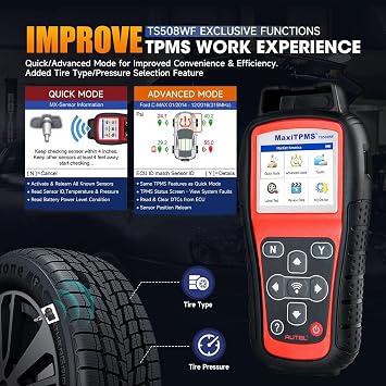 Autel MaxiTPMS TS508WF TPMS Relearn Tool, Activate/Diagnosis All Sensors