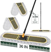 Vista 8 de Trapeadores de polvo comerciales de 24 pulgadas para limpieza de suelos con 2 almohadillas de repuesto para trapeador, fregona de polvo grande