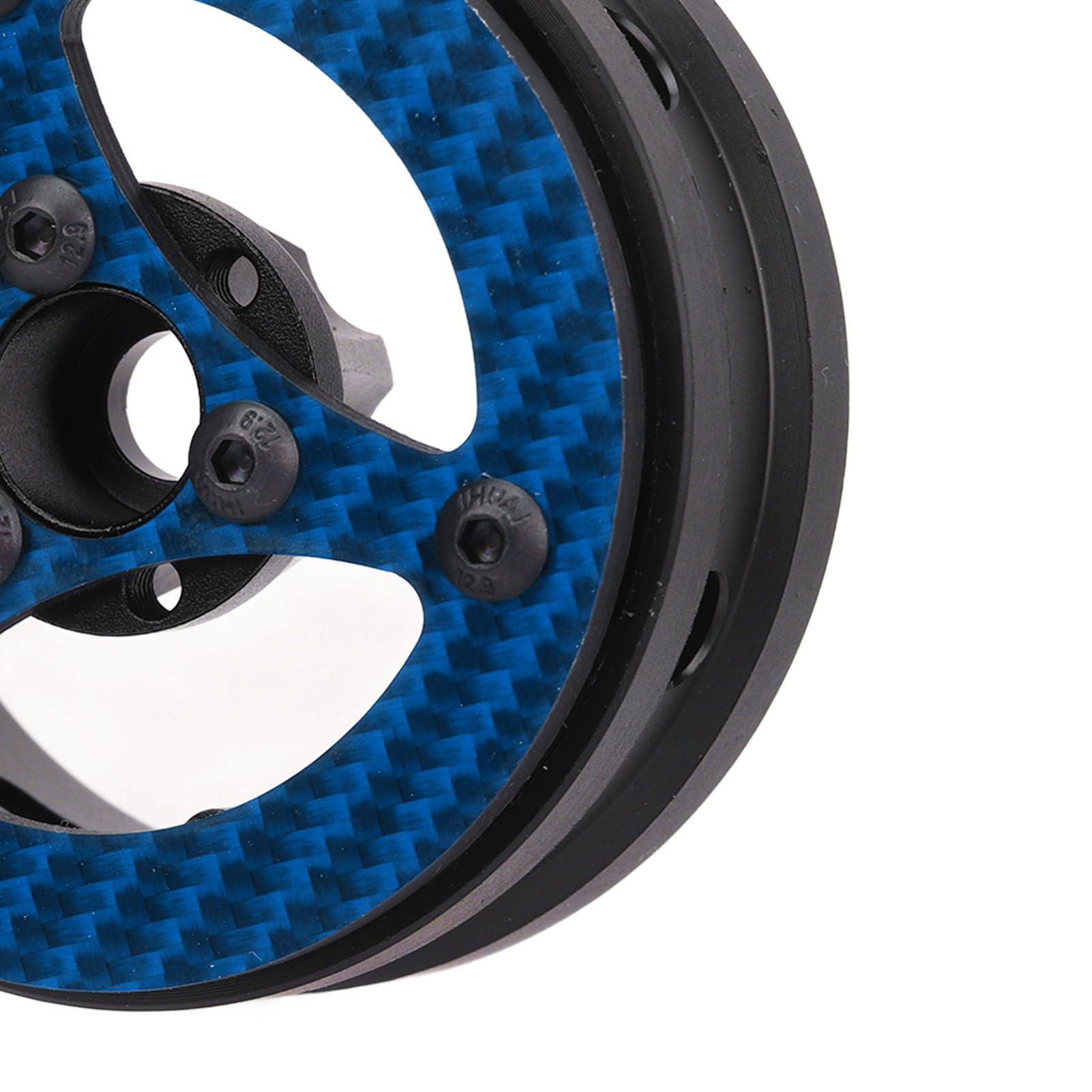 do felg samochodowych 1/10 RC, włókno węglowe o wysokiej wytrzymałości, tylna pokrywa ze stopu, do SCX10, do RR10, średnica 59 mm, szerokość 27 mm, terenowe, wspinaczka (Niebieski)