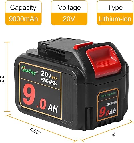 Miniatura 3 de waitley Batería de iones de litio de 20 V 9.0 Ah compatible con herramientas DEWALT DCB200 DCB209 con indicador LED