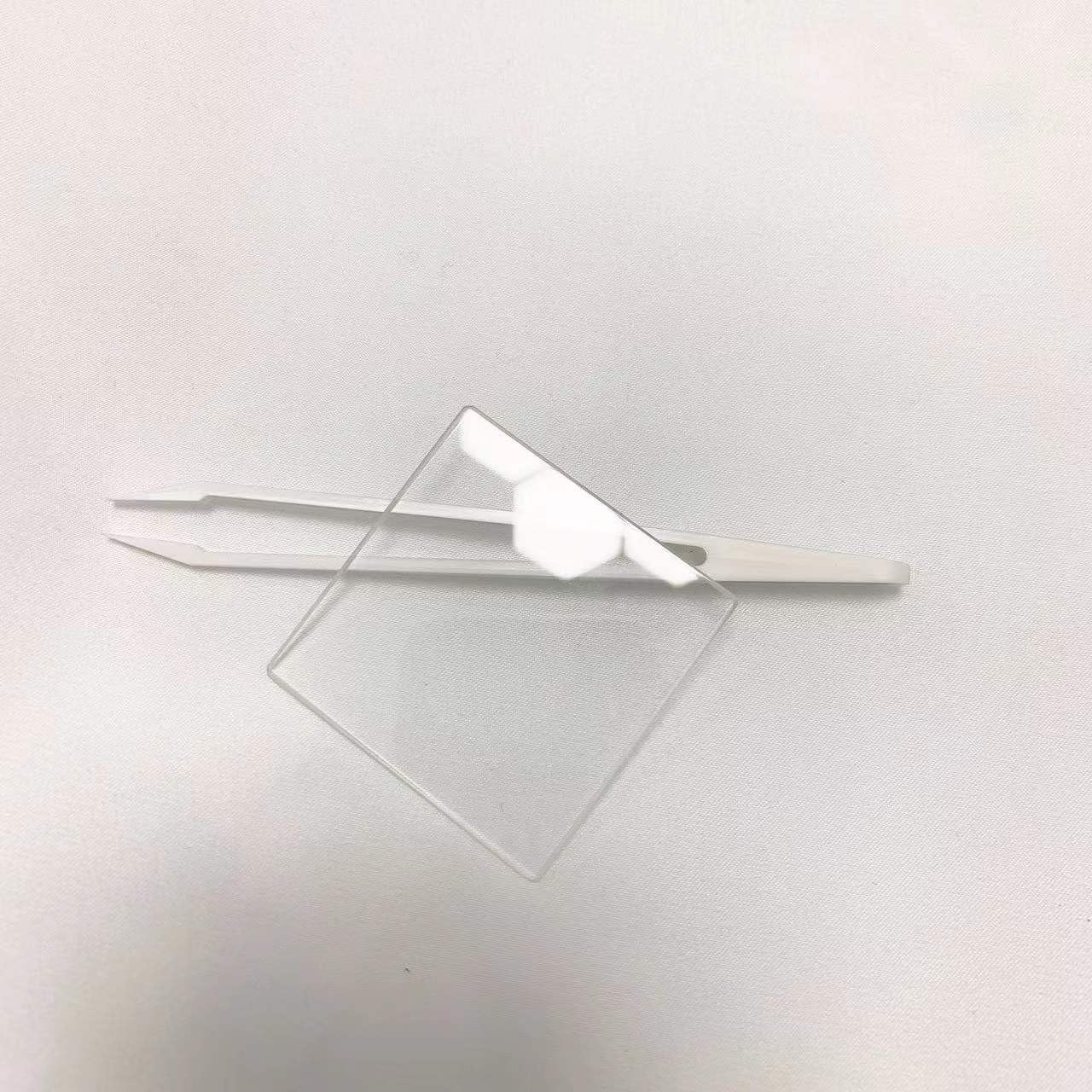 10 Piezas de tamaño Total 25 x 25 x 1 mm, Cristal de Cuarzo de sílice Fundido Transparente.