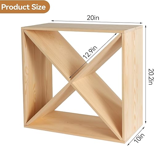 Miniatura 8 de Dreamall - Estante de madera maciza apilable para 24 botellas, estante de vino de madera, gabinete de vino, decoración de cocina, exhibición de