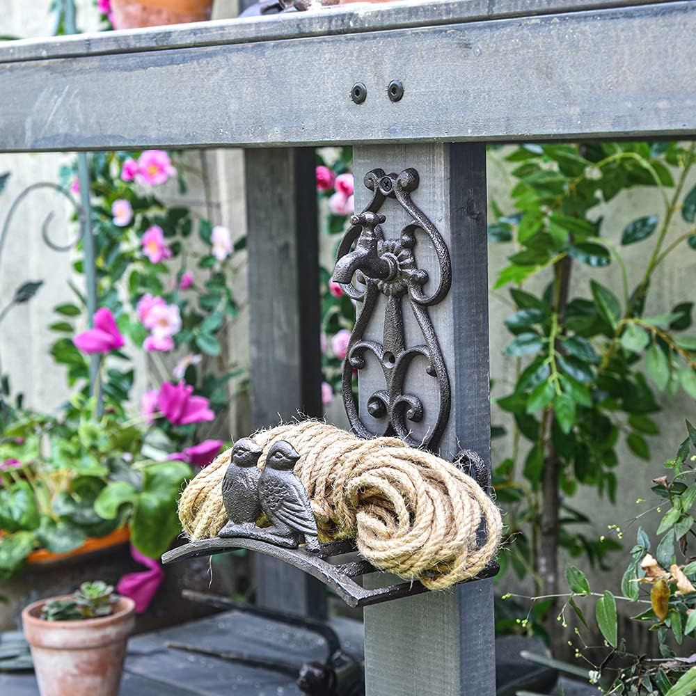Sungmor Cast Iron Hose Reel, Heavy Duty Wall Mounted Garden Hose Holder, Vintage Style, 201 lbs Capacity