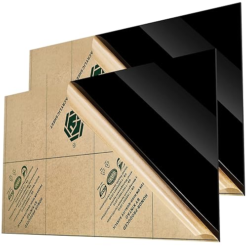Miniatura 10 de Juexica Panel de hoja acrílica negra de 14 pulgadas de grosor, tablero de vidrio de plástico con papel protector para letreros de manualidades,