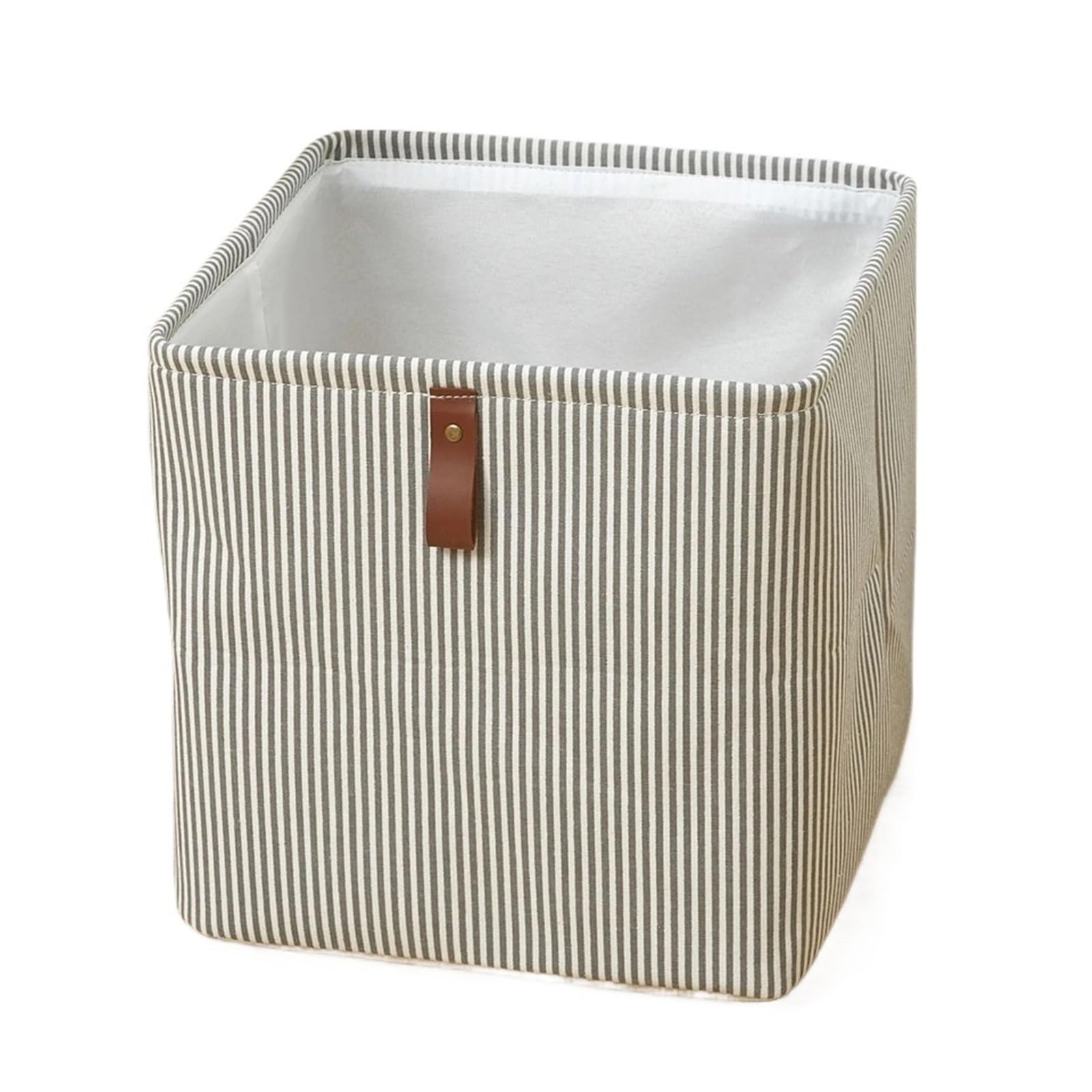 MFESFCS Canvas Storage Boxes Folding Storage Box With Handle Fabric For Clothes Storage Bins Home Closet(2pcs Blue stripe)