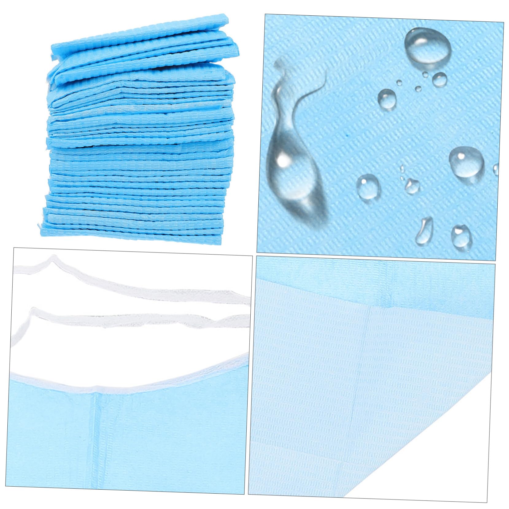 FOMIYES Asciugamano saliva usa e getta bavaglini protezione per indumenti riutilizzabile camice adulto grembiuli di saliva per anziani squisiti grembiuli per anziani pvc Blue