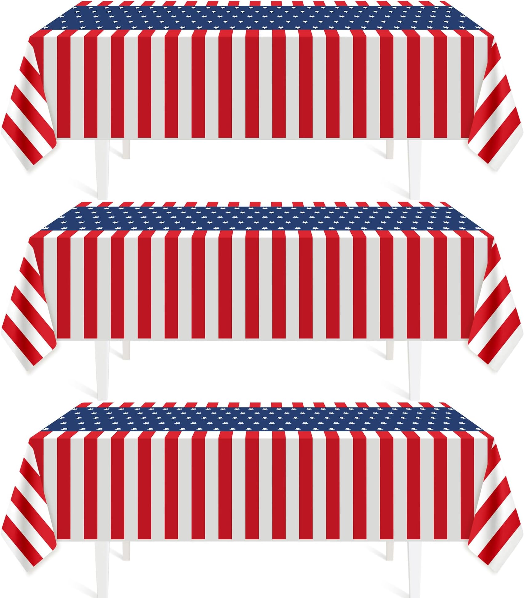 Amazon.com: Mixweer 3 Pcs 4th of July Plastic Tablecloths Patriotic