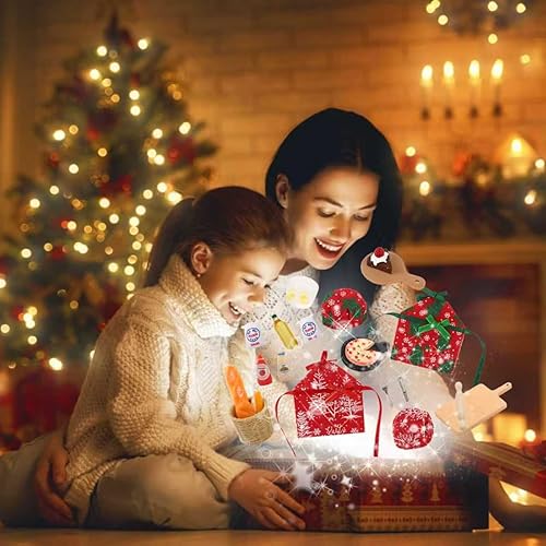 Miniatura 20 de Juego de 6 accesorios de muñeca elfo de Navidad para niños y niñas, ropa de elfo con sudadera, bufandas, columpio de madera, novedoso accesorio