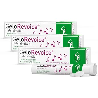 GeloRevoice Throat Tablets Elderflower Menthol-free: Long-Lasting Relief for a Scratchy Throat, Coughing and Hoarseness, Sore