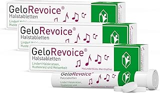 GeloRevoice Halstabletten Holunderblüte-Mentholfrei: Lindert Halskratzen, Hustenreiz und Heiserkeit, lang anhaltende Linderung auch bei Halsschmerzen, Schluckbeschwerden und Räusperzwang, 60 Stk