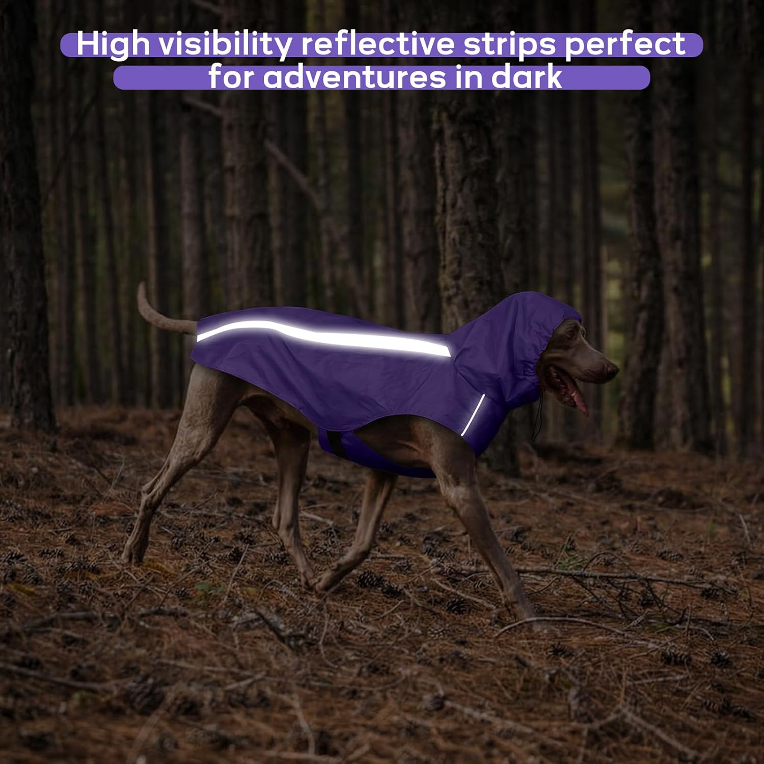 Dog Raincoat, Waterproof Dog Rain Jacket with Reflective Rim，Adjustable Lightweight Hooded Poncho Raincoat，Snowproof Windproof Clothes for Small to 3X-Large Dogs, L
