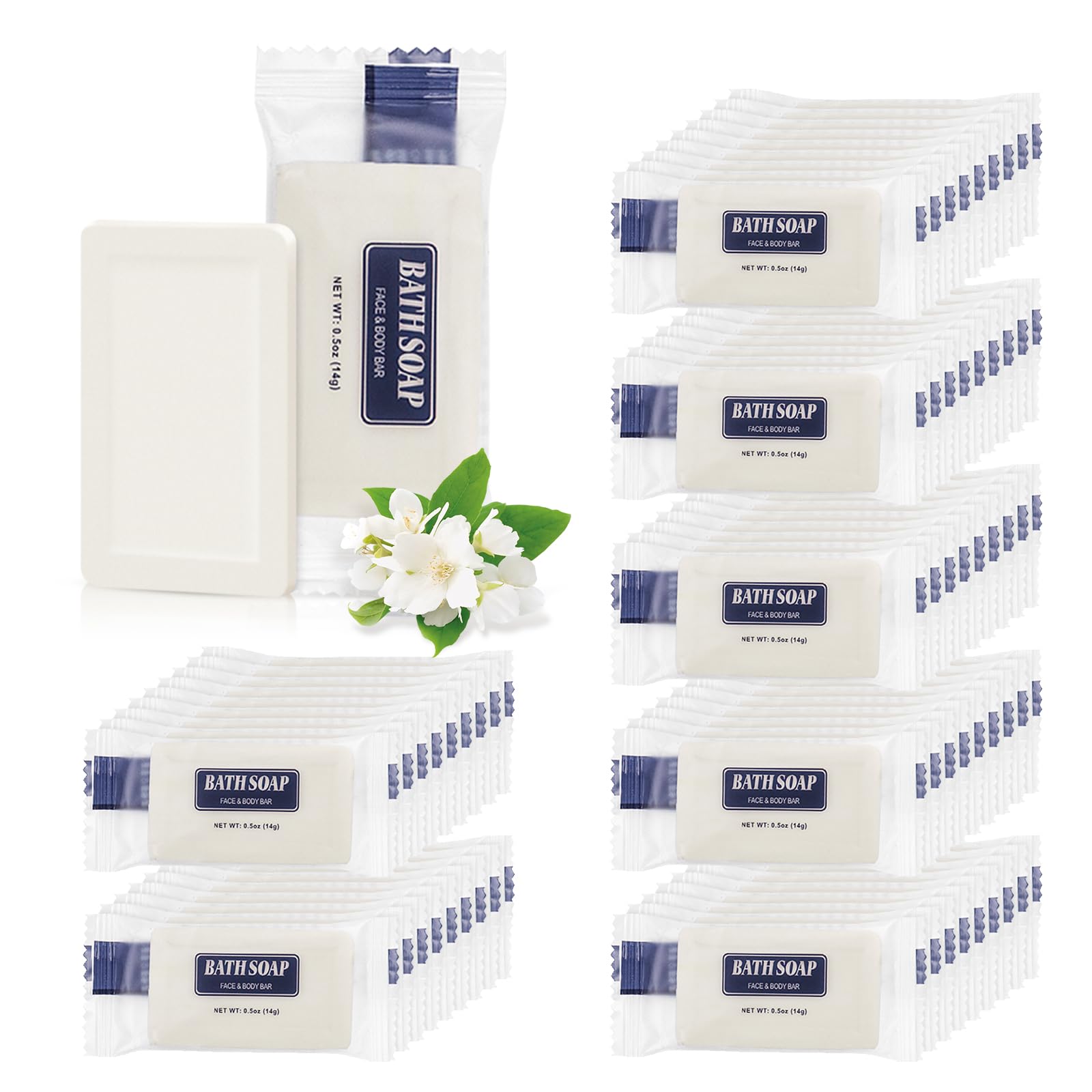 Bulk Bar Sapone, Confezione da 100 mini saponette confezionate singolarmente, 14,2 g sapone da viaggio piccoli saponi da hotel da viaggio per bagno di hotel