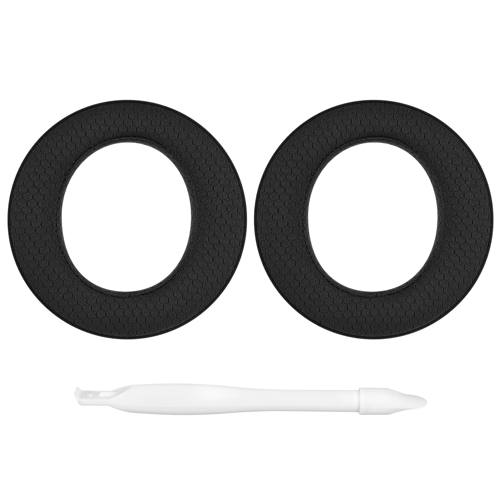 Geekria Comfort Mesh Fabric Replacement Ear Pads for Sony PlayStation Pulse Elite Headphones Ear Cushions, Headset Earpads - Image 3