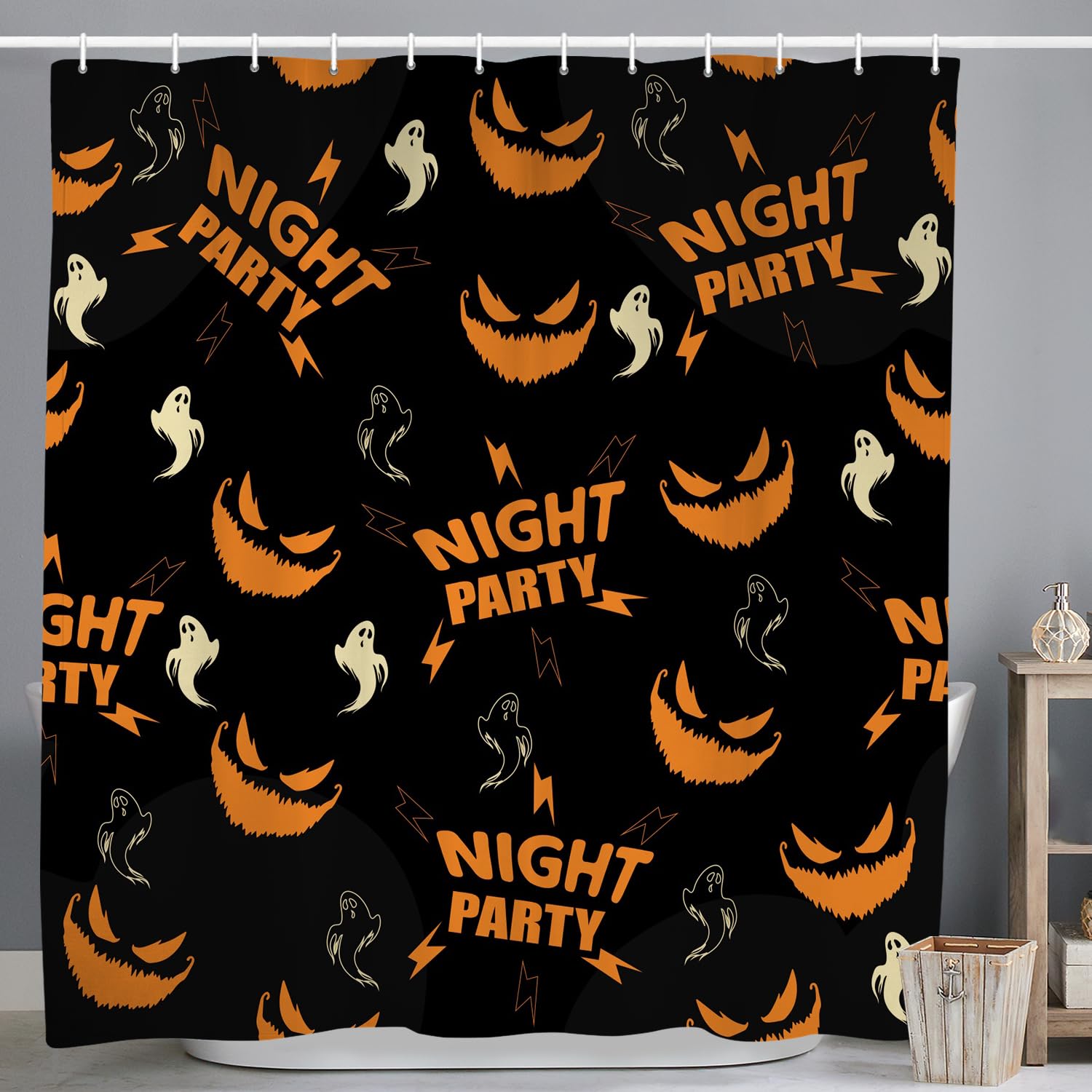 Tenda da doccia fantasma dei cartoni animati, tenda da doccia di Halloween, tenda da bagno lavabile, con 12 ganci, 150 * 180 cm | Leroy Merlin