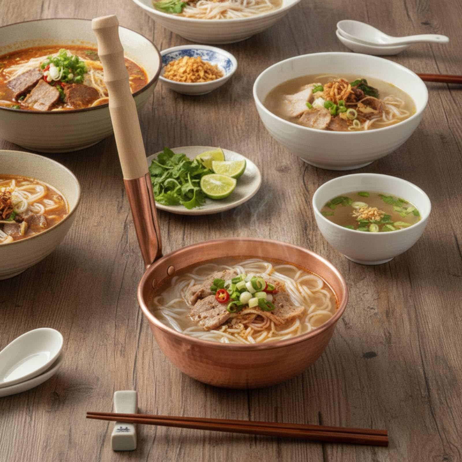 Baoblaze Casserole en Cuivre Casserole Poêle Marmite Poêlon avec Manche en Bois Ergonomique Distribution Homogène de la Chaleur Service à Table Adaptée