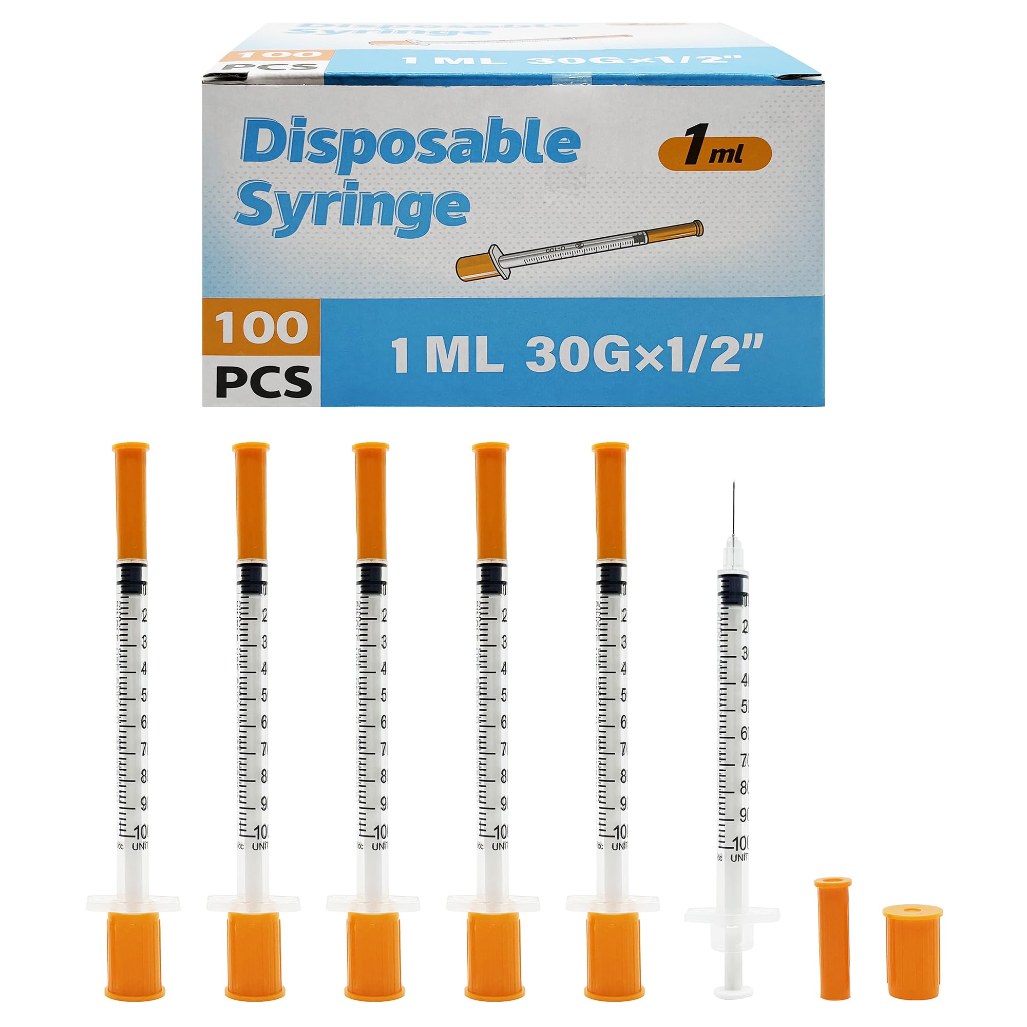 100 Pack 1mL Syringes, 31G 8mm, Individually Wrapped — Amazon image 9