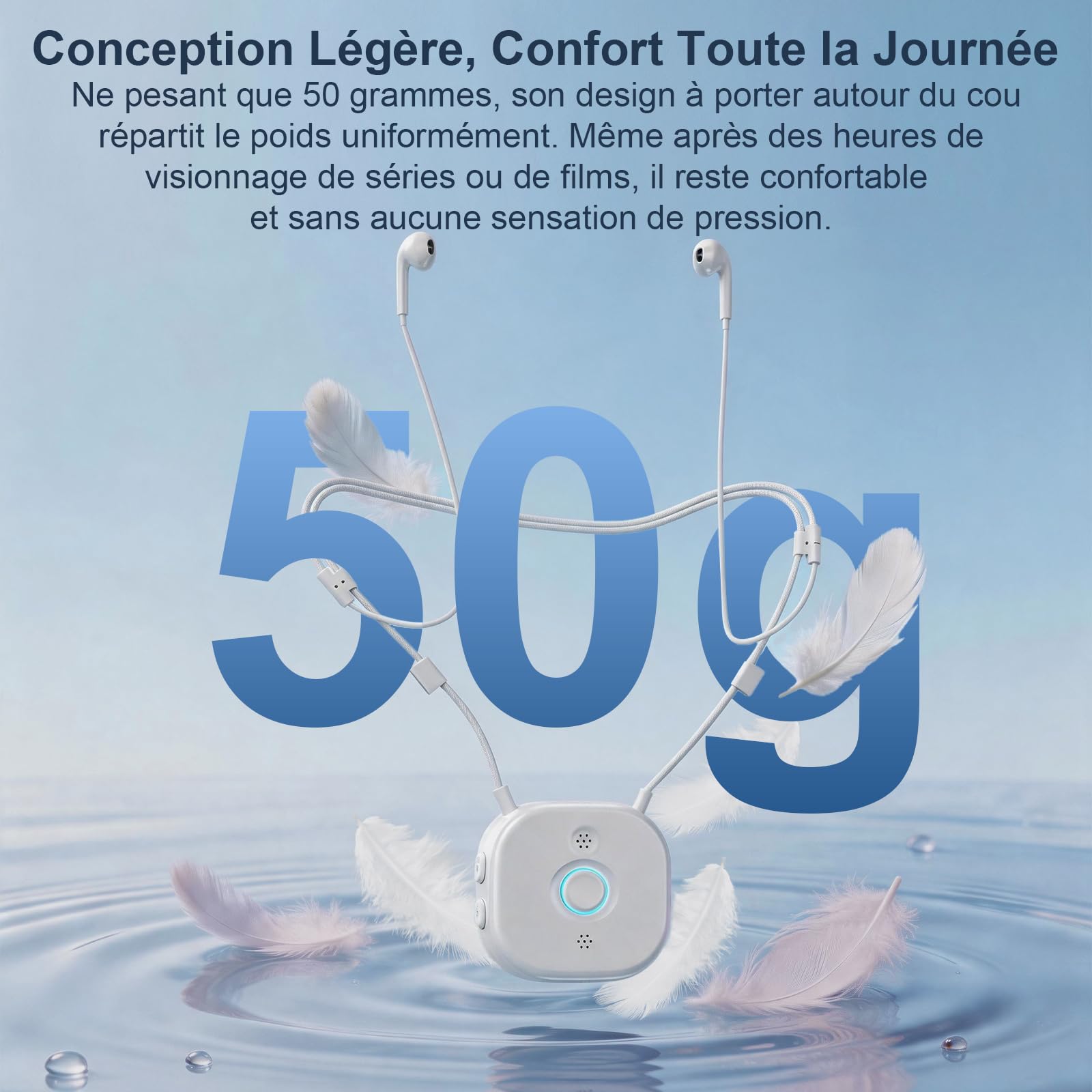 Écouteurs à Tour de Cou avec Contrôle Indépendant G/D, Grands Boutons, AptX Faible Latence, Casque TV sans Fil, Plug and Play pour Téléviseurs Compatibilité Optique/AUX/RCA/USB