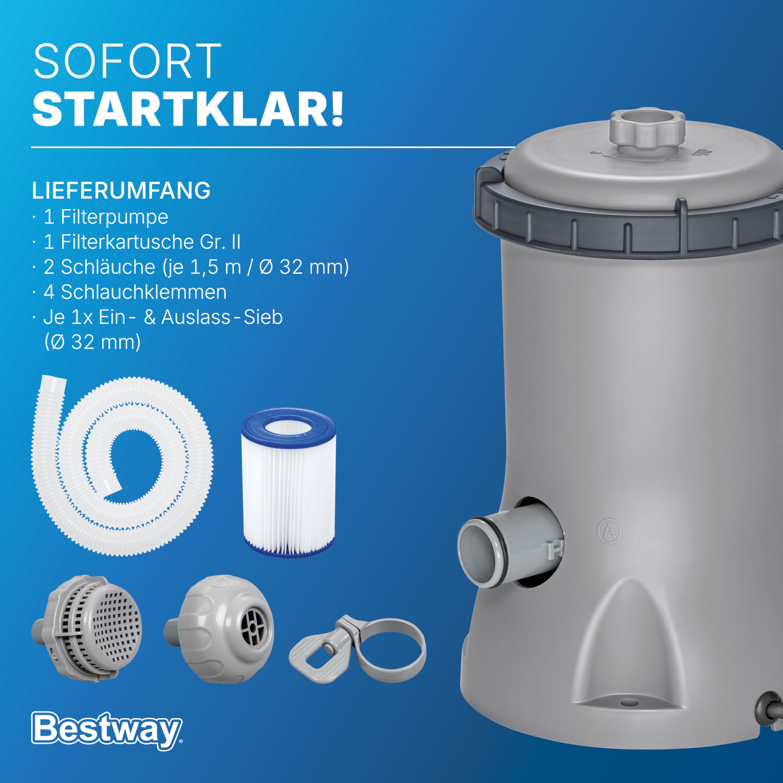 Bestway Filterpumpe 2.006 l/h, 40 W