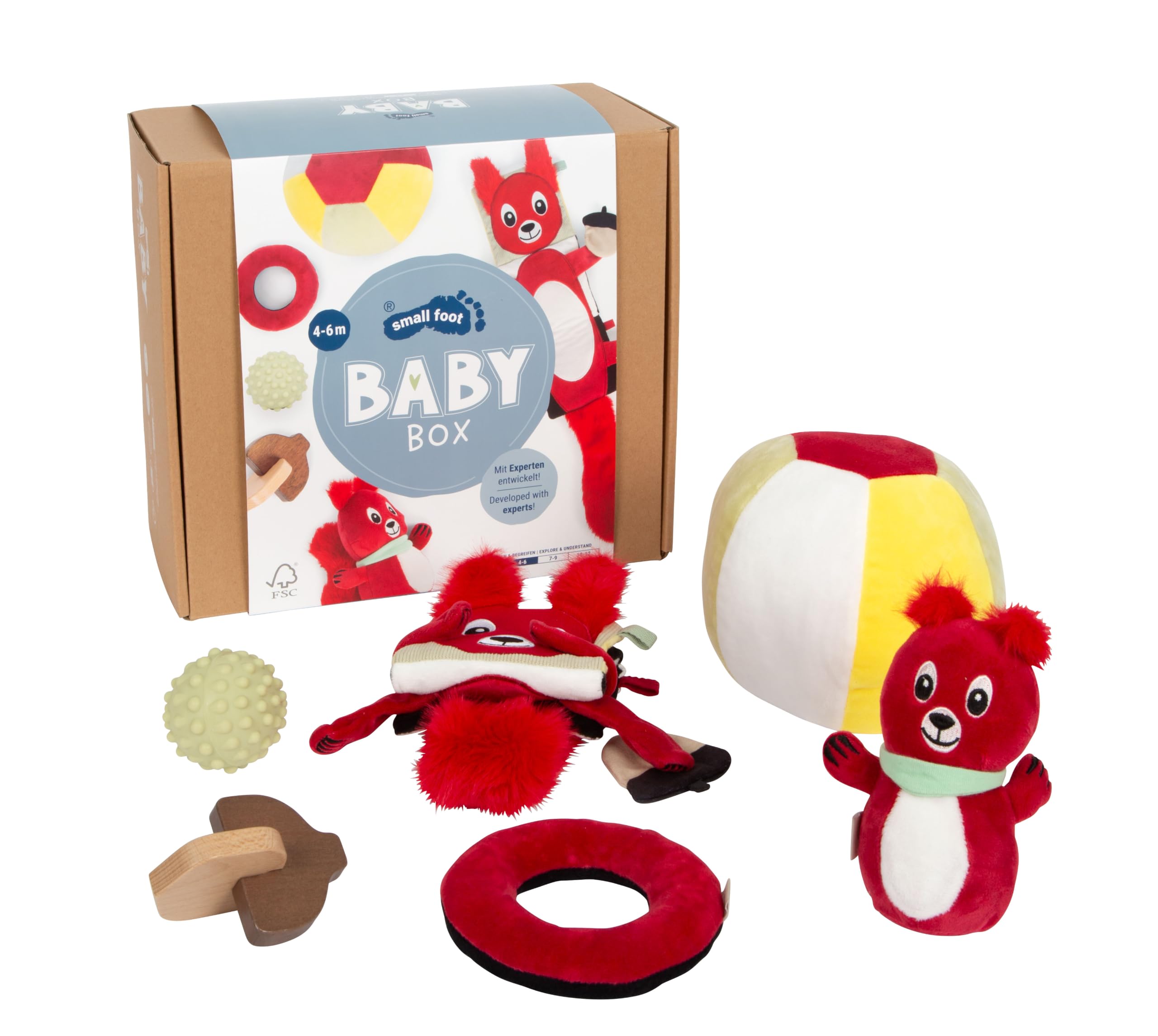 small foot Baby Box 4–6 Mesi, Giochi per Neonati Adatti all'Età, da 4 Mesi