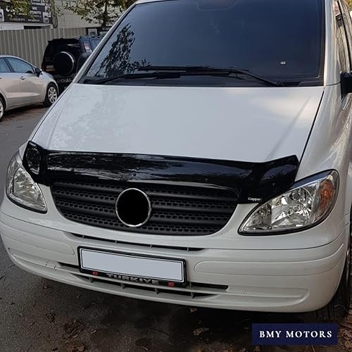 Miniatura 5 de BMY Deflector de capóprotector de insectos delantero compatible con Mercedes Benz Vito W639 2004-2010 Protector de capó  Partículas e insectos