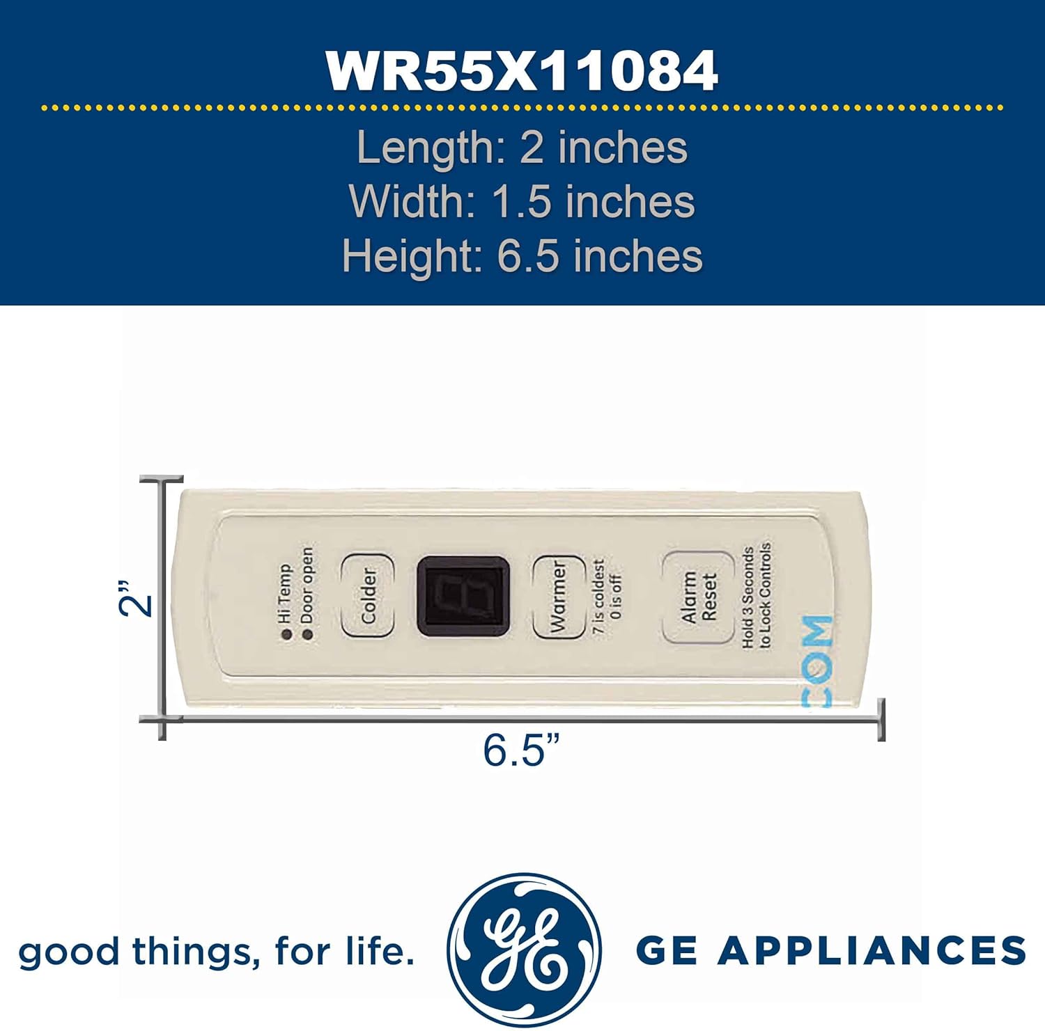 GE WR55X11084 Genuine OEM Main Control Board Assembly (White) for GE Freezers