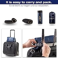 Vista 3 de alkamto Almohada de espuma viscoelástica cómoda para viajes y campamentos, bolsa portátil fácil de llevar, funda de almohada con regulación de Negro