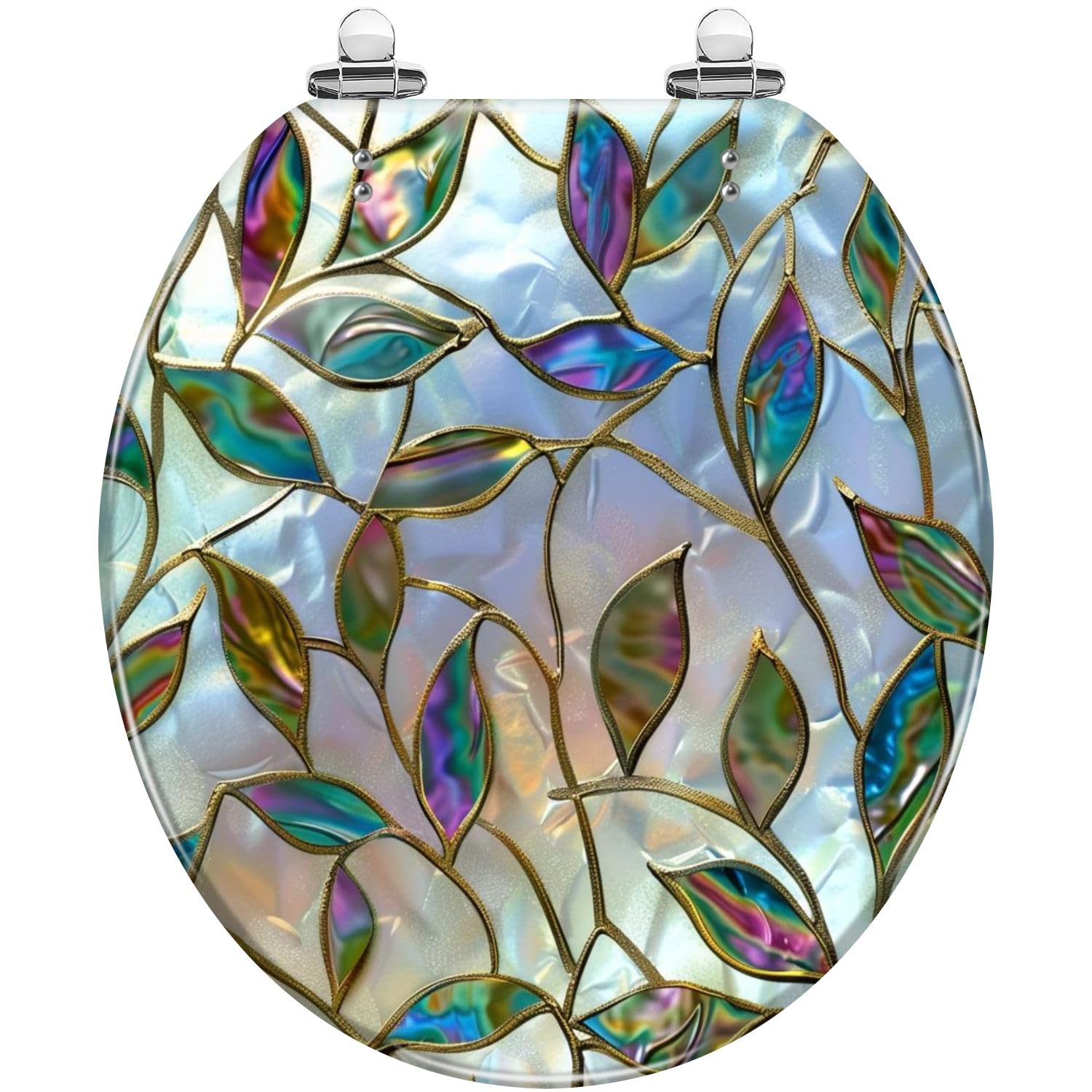Round Resin Toilet Seat, Quietly Close Quick Release Hinges Cover