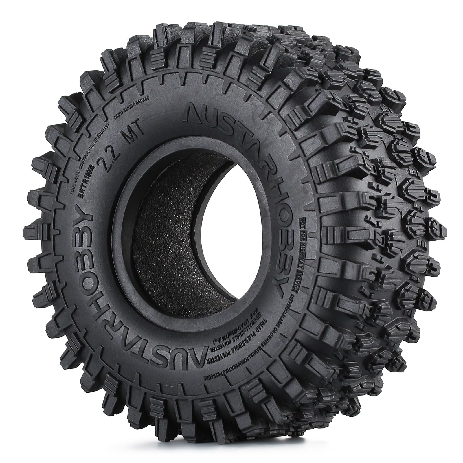 INJORA Pneus de Chenille 2,2 Pouces 4 pièces RC Caoutchouc Pneu Ensemble Roue pneus pour 1/10 RC Rock Crawler Axial SCX10 RR10 Wraith