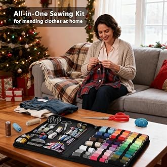 Sewing Kit, 200 Pcs Premium Sewing Supplies, 41 XL Thread Spools, Anti-Scratch Durable Oxford Sewing Kits for Adults, Sewi...