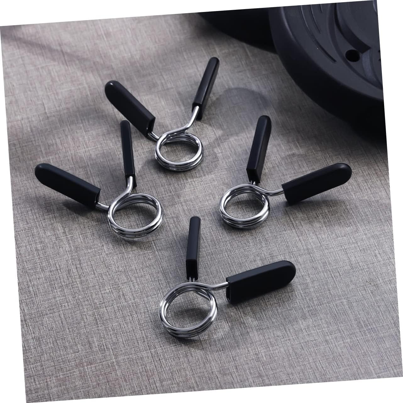 4PCS Barbell Clips Spring Lock Collars for Weightlifting Secure Buckle for Barbell Sturdy Plastic Anti-Slip Design for Gym and Home Workouts