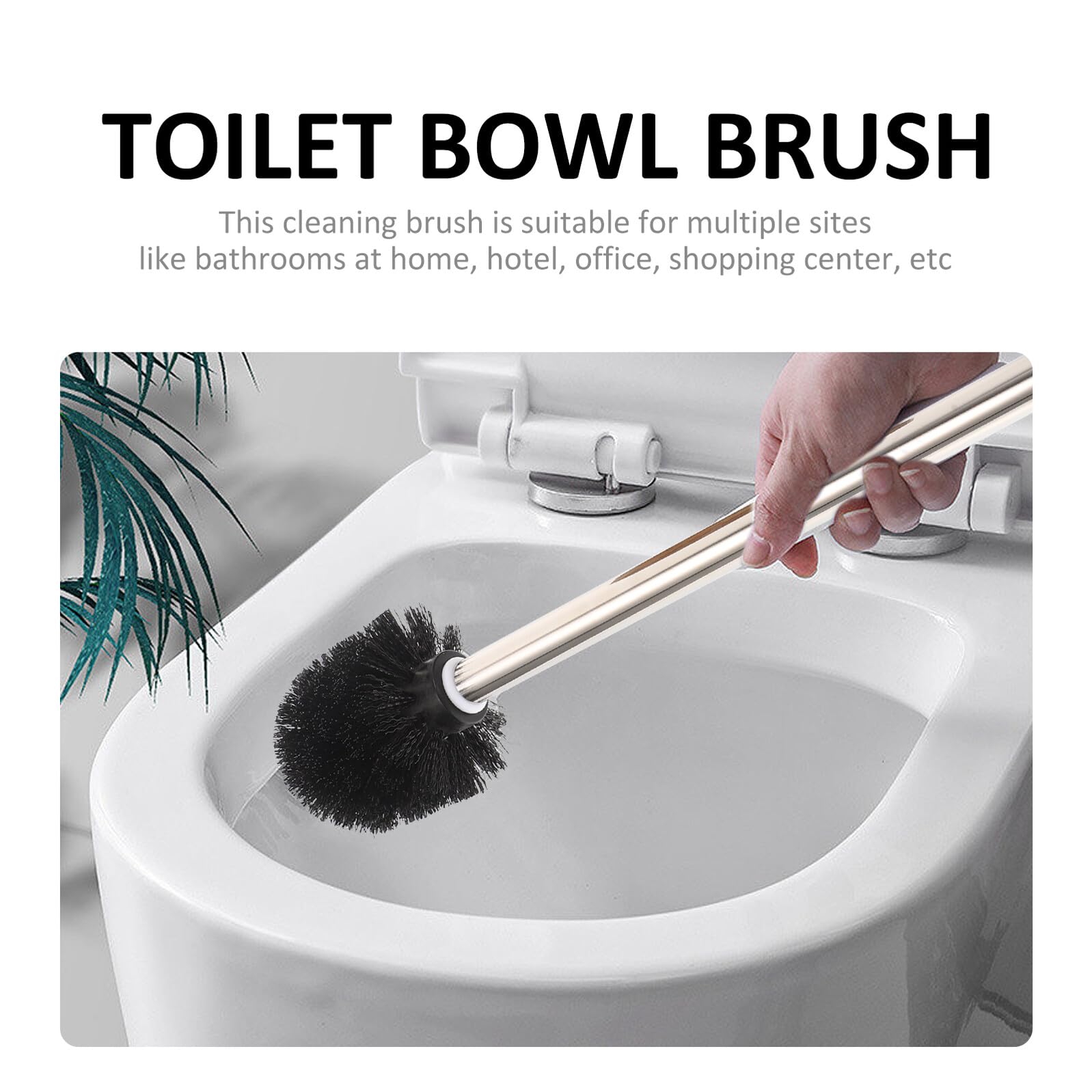 TEHAUX Klobürste mit Halter Kompakte Wc Bürste mit Weichen Borsten Ergonomischer Griff Badezimmerreinigungszubehör Platzsparend