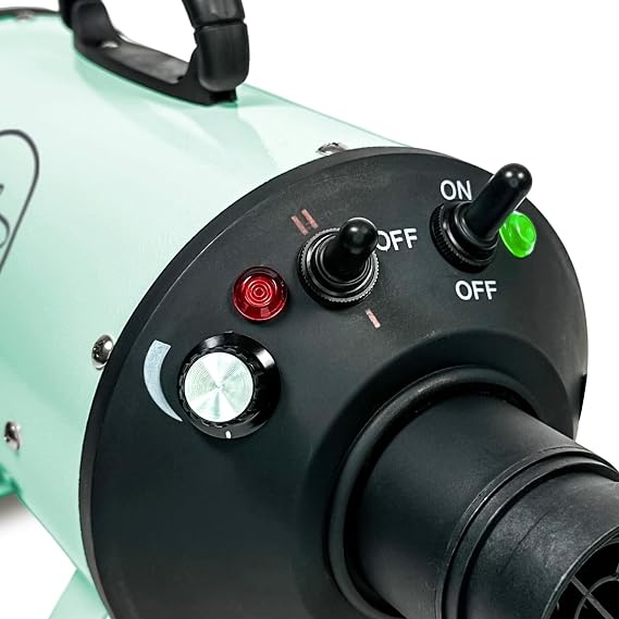 Flying Pig High Velocity Dog Pet Grooming Dryer w/Heater (Flying One, Mint w/Grey Logo)