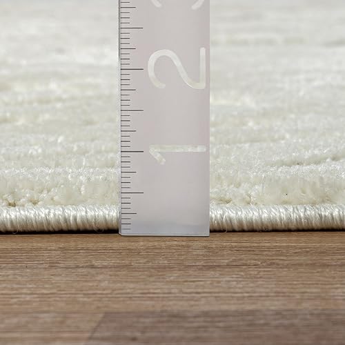 Miniatura 2 de LUXE WEAVERS Alfombra moderna de líneas abstractas color crema de 8 x 10 pies, alfombra geométrica para sala de estar