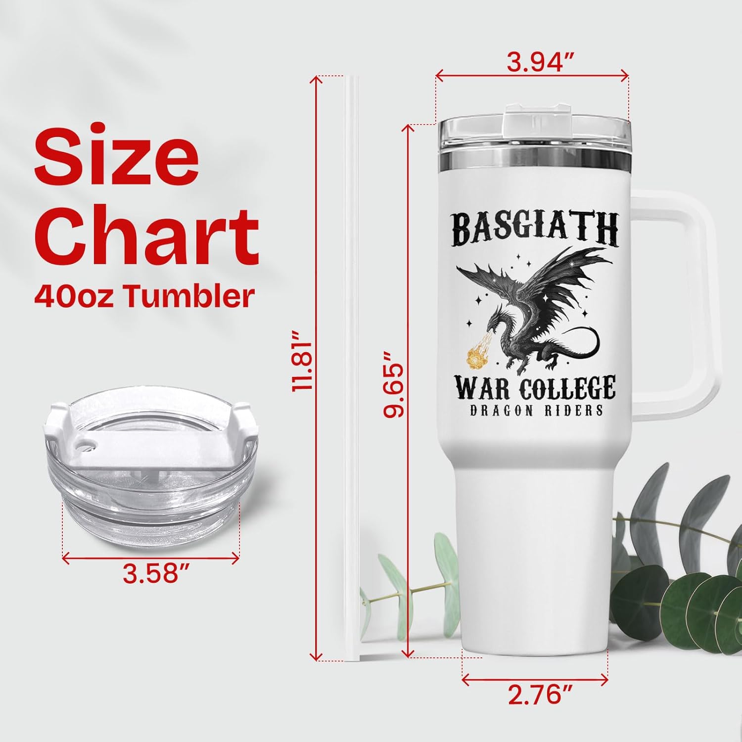 34HD War Dragon Rider 40oz Tumbler with Handle and Straw, Violence Nowhere Find You Insulated Travel Mug, Bookish Items to Men & Women - Birthday Gifts for Book Lovers and Readers - Image 2