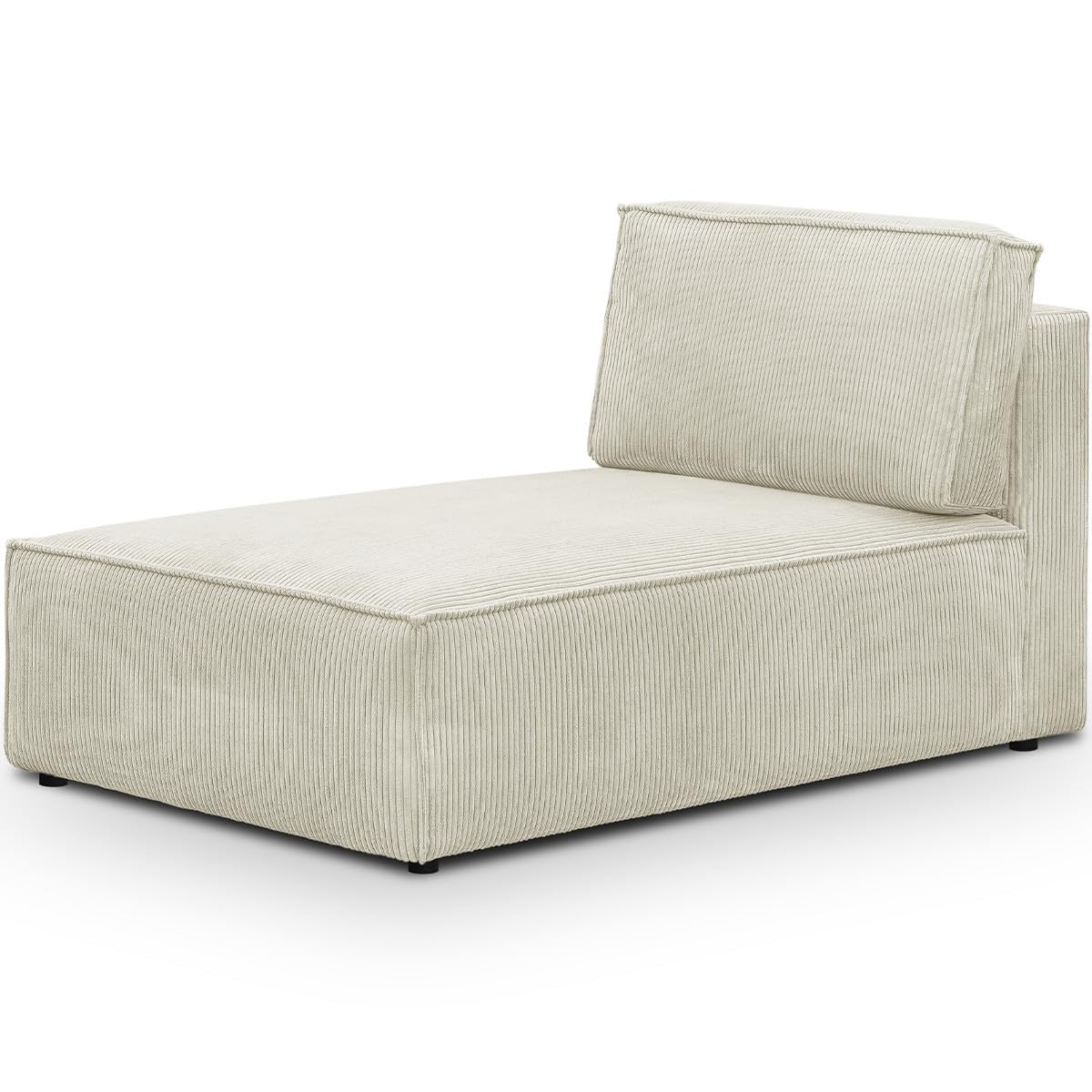 HOMIFAB Méridienne Harper Mod Velours Côtelé Beige 95x154x84 cm