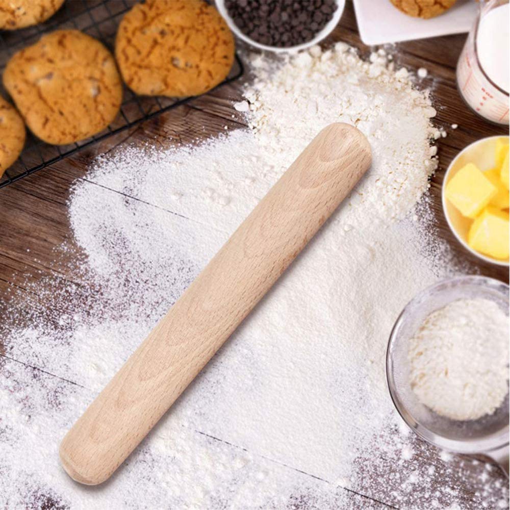 Mattarello In Legno Per Pasta 2 Pezzi – Antiaderente, Con Manici Ergonomici, Per Pizza E Pasticceria, 2 Misure