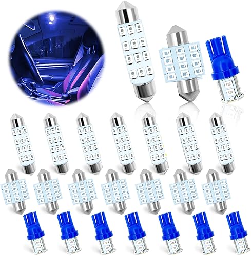 Juego de 24 bombillas LED de repuesto para interiores, luces interiores de automóvil, juego de bombillas LED T10 de 1.220 in y 1.654 in, utilizado
