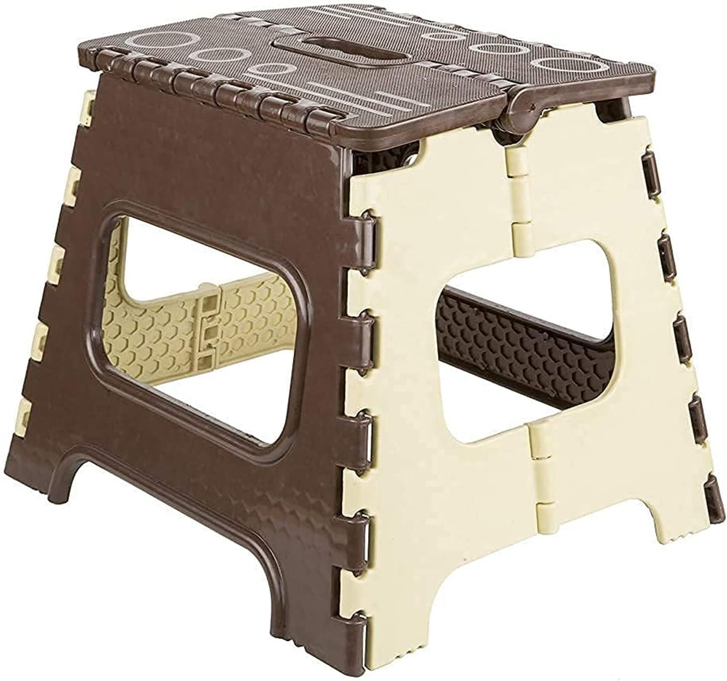 12 Inches Super Strong Folding Step Stool for Adults and Kids | Kitchen Stepping Stools | Garden Step Stool Kitchen Stool | Brown and Ivory
