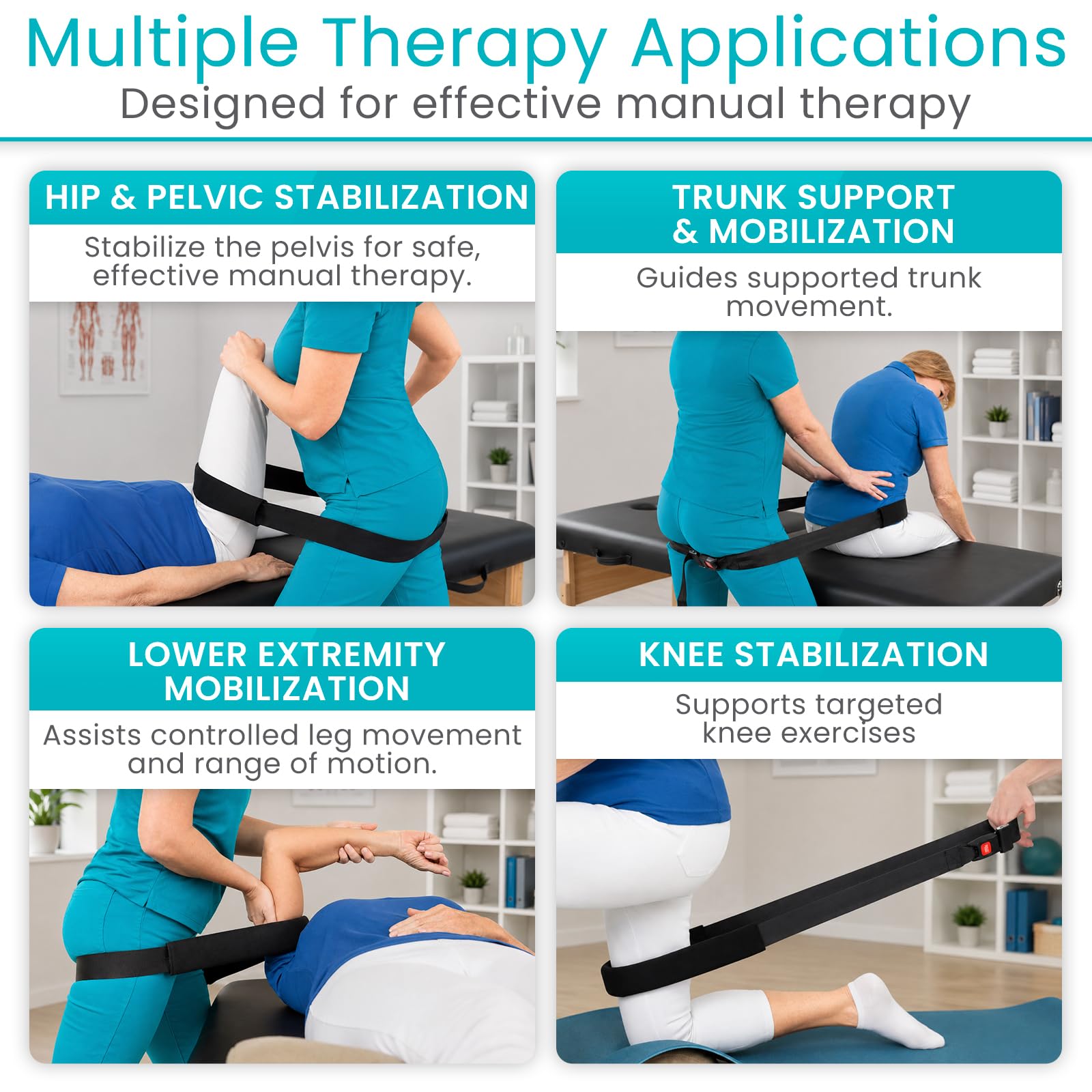 Vive Mobilization Belt for Physical Therapy with Buckle - Manual Traction Stretching Band - PT Traction Strap Belt for Stretching, Mobility, Massages & Exercise — Amazon image 4