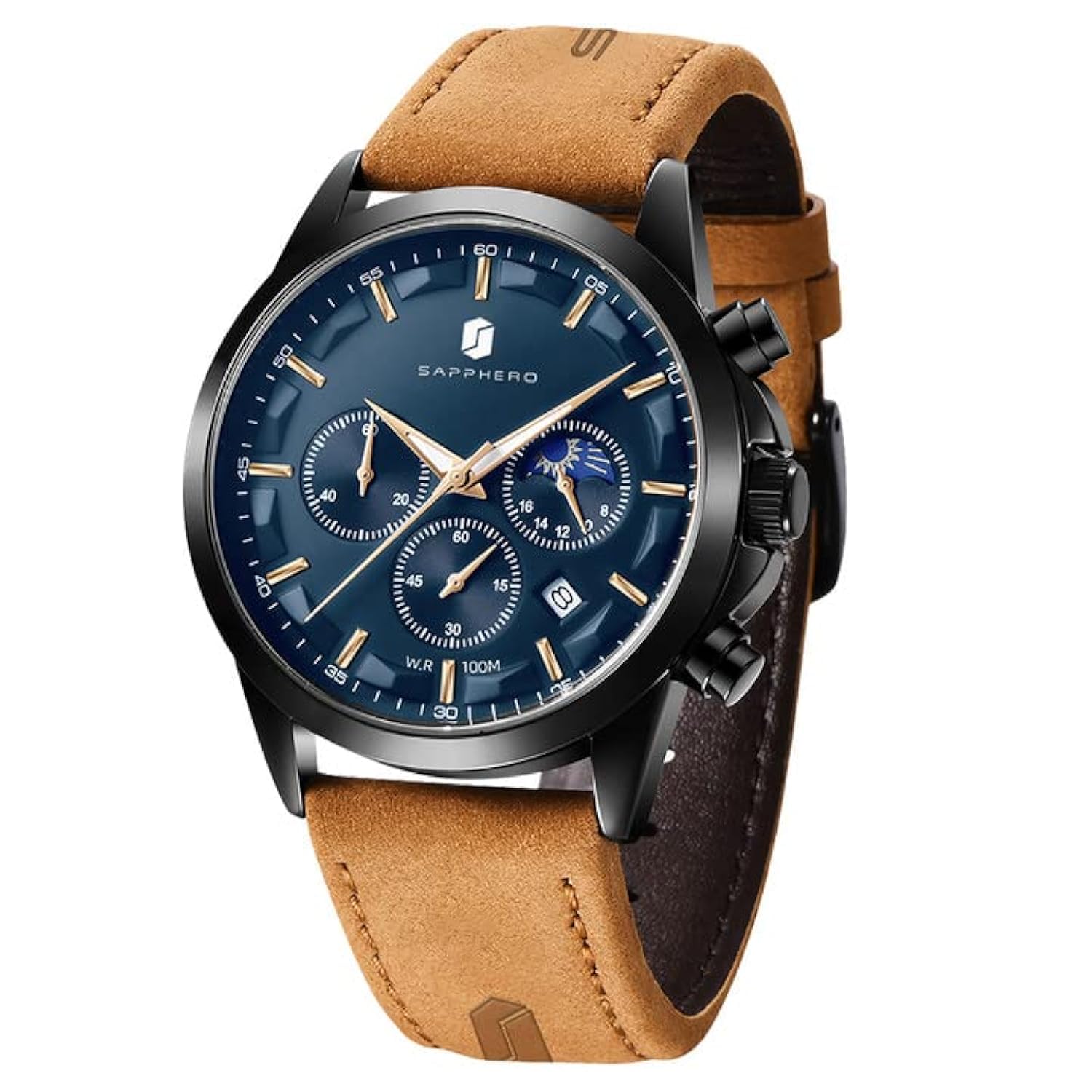 Mens Watches 10 Bar Waterproof - Slim Fashion Wrist Watch for Men with Sliver/Black Stainless Steel/Leather Band Chronograph Wristwatches (B09F3B4RRM) Amazon Price History, Amazon Price Tracker