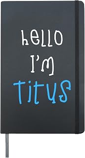 Hello I'm Titus. Cute Funny Slogan Outfit for Boys Toddlers Hardcover Journal, Black
