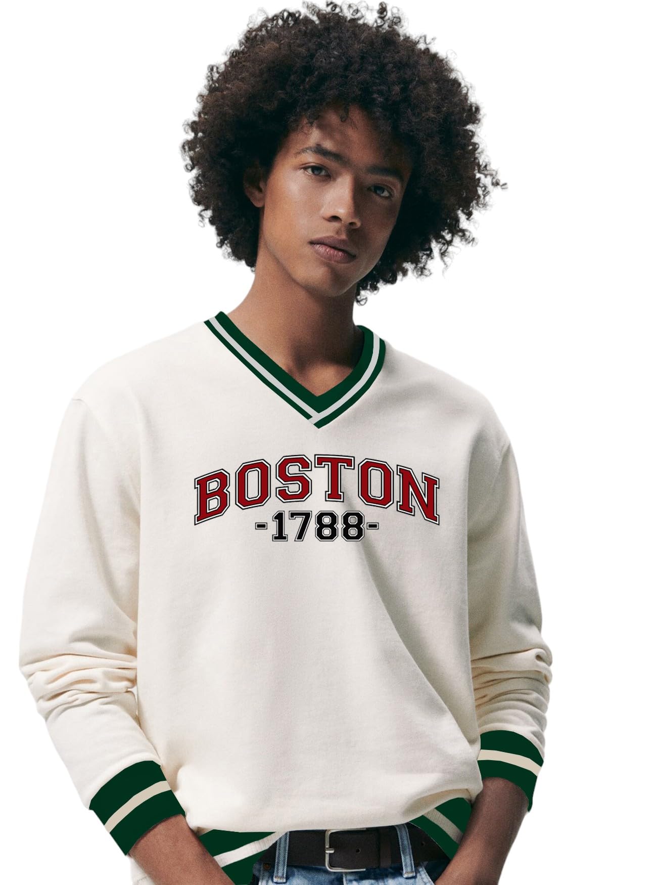 ClafoutisV Neck Men typograhy Printed Tshirt